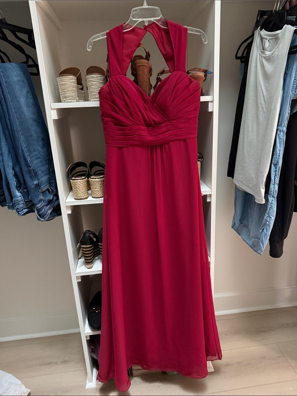 Alexia Designs Fuchsia Maxi Dress with Halter Neck